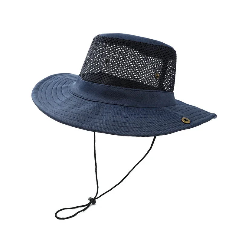 Summer Cool Mountaineering Cap Mesh Breathable Men Sun Hat Large Brim Outdoor Visors Fashion beach hat