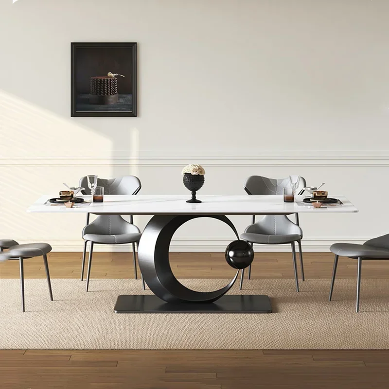 Mesa de centro para cocina, Consola para salón, Mesa de comedor para hogar y hotel, Mesa de comedor de mármol, Juegos de comedor