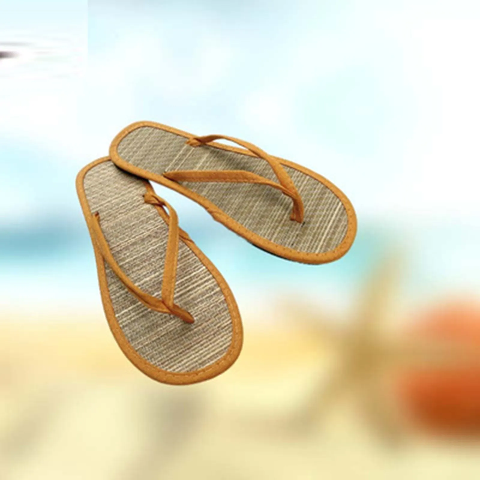 Fashion Ladies Straw Mat Slippers Strap Flat Flip Flops 2023 Summer New Leisure Rattan Grass Weave Comfortable Home Slippers image 4