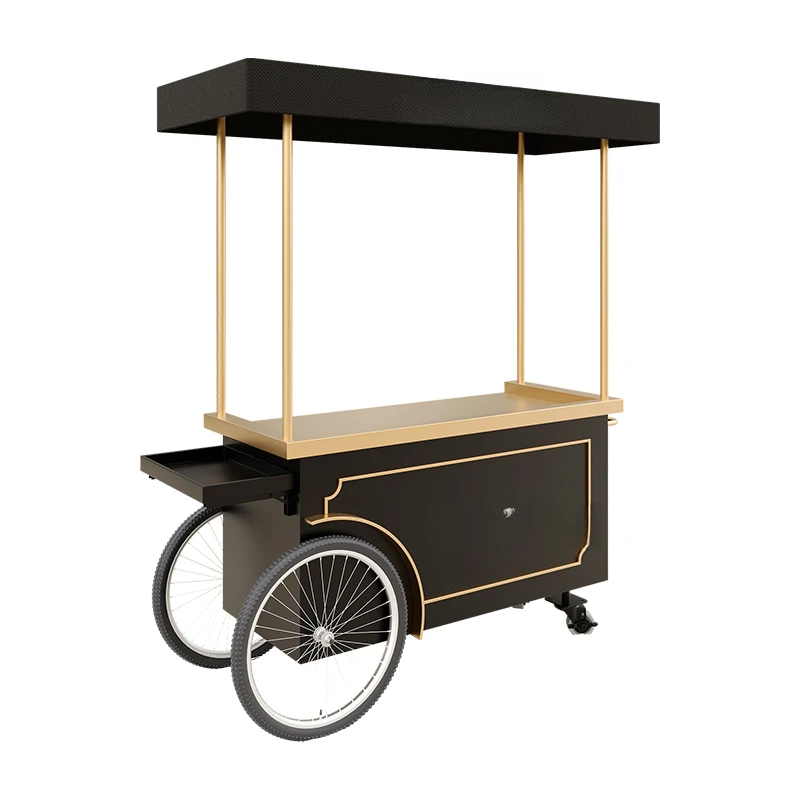 

New wrought iron float, commercial street promotion cart coffee mobile sales car Internet celebrity market stall