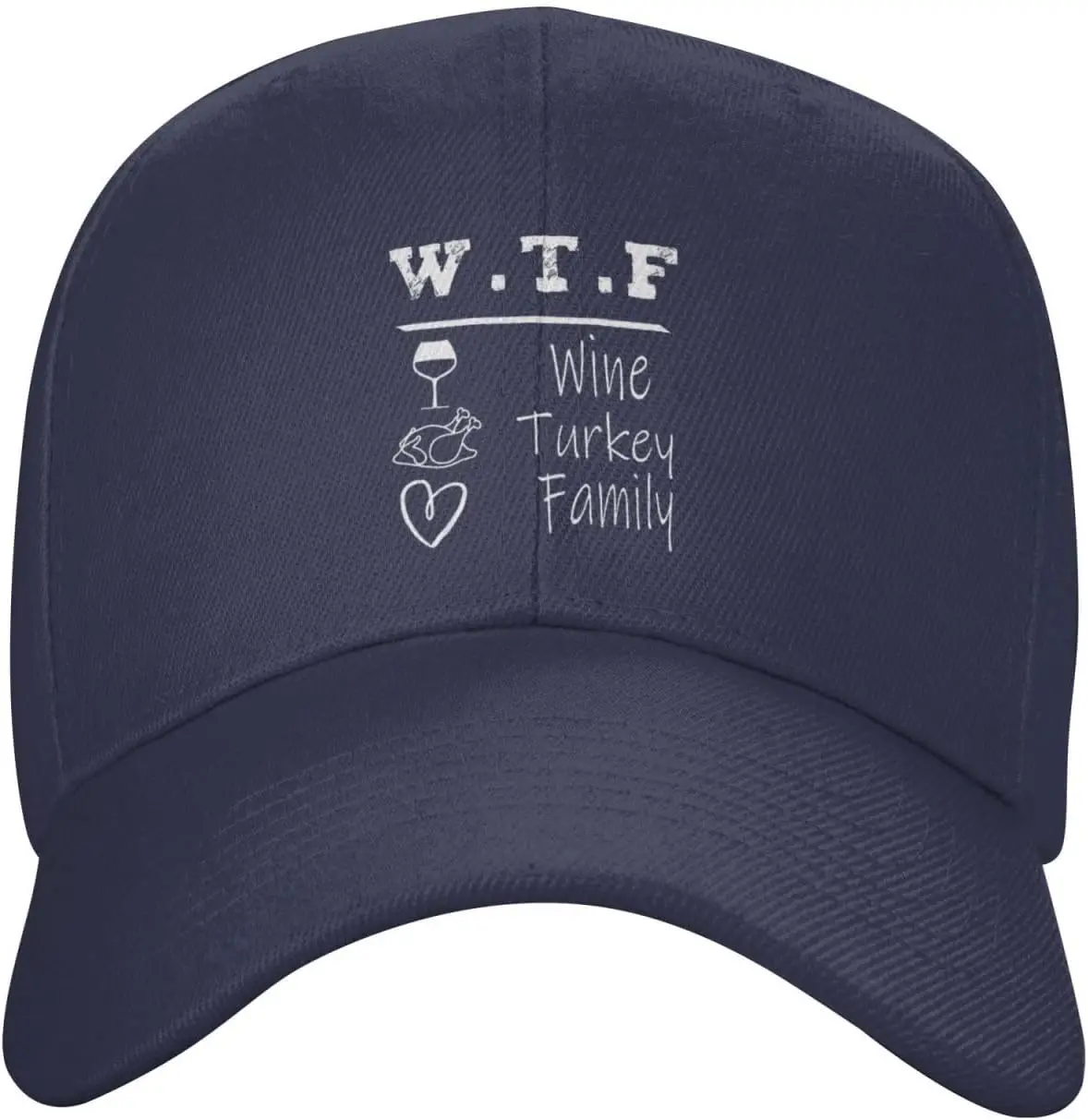 WTF Wine Turkey Family Hat Adjustable Funny Fashion Casquette for Men Women