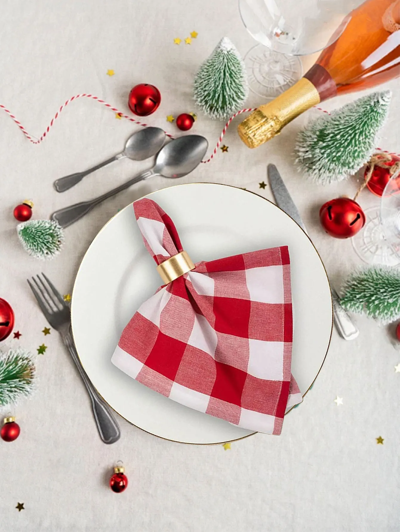 Set Of 6/12/24 40x40cm Tablecloth Napkins, Durable Polyester Thickened Pads, Reusable Kitchen, Dining, Holiday Decorations