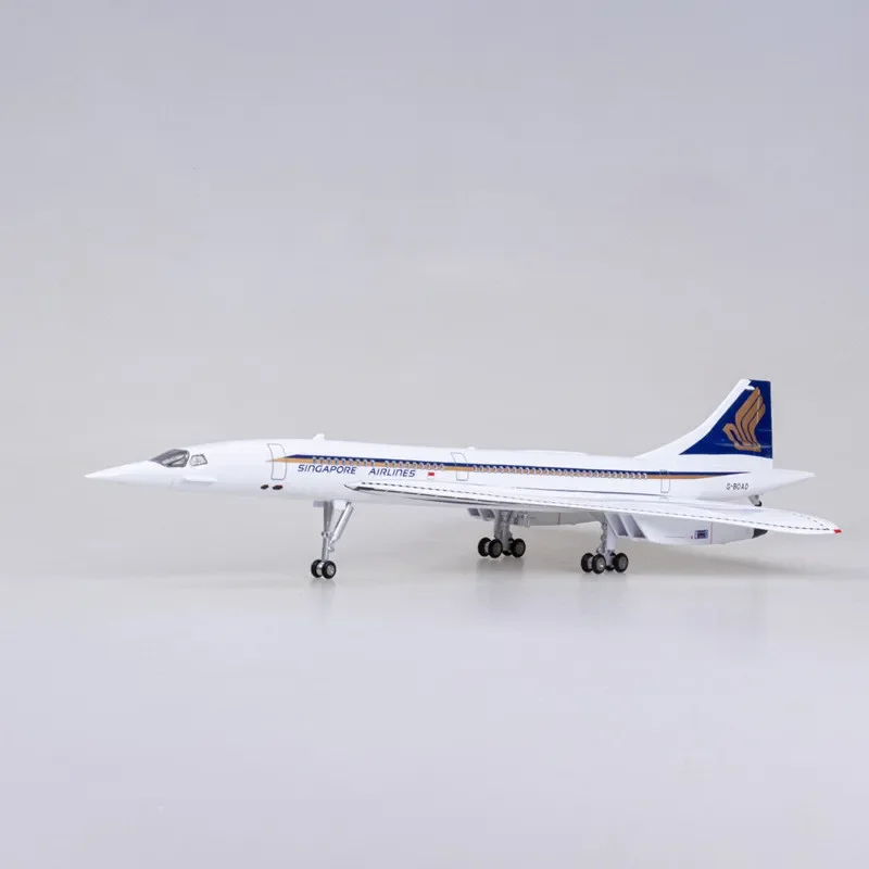 

1:125 Scale 50 cm Model Singapore Airlines Concorde Diecast Resin Aircraft With Wheels and Lights Gifts Collection Display Toys