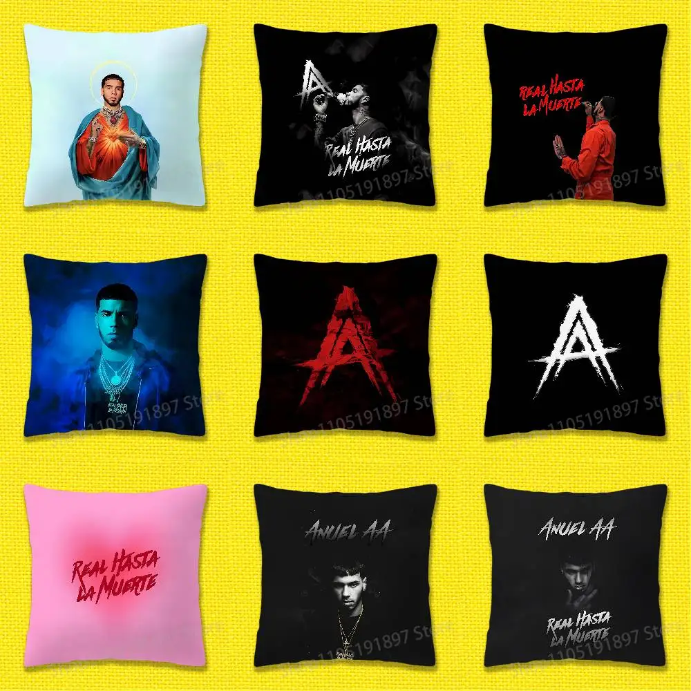 

A-Anuel AA Real Hasta la Muerte Throw Pillow Case For 45x45cm 40x40cm 55x55cm 50x50cm 30x30cm Square Car Pillowcase Shell