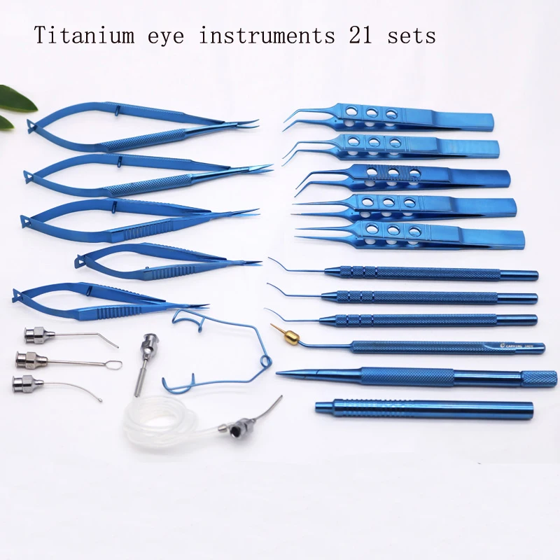 Ophthalmic microinstruments imported high-quality stainless steel titanium alloy 21 pieces of microinstruments set