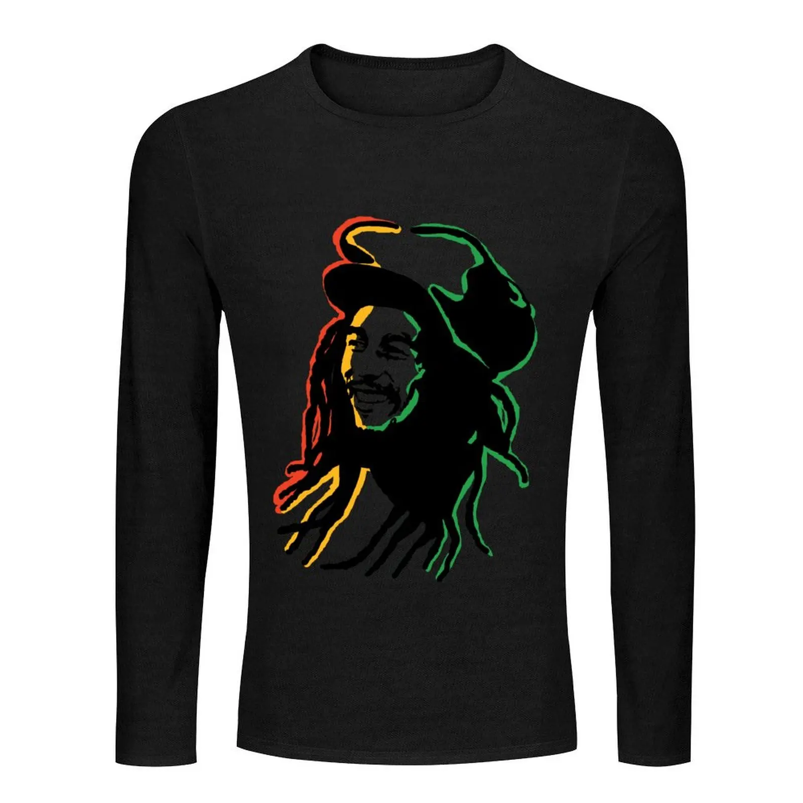 Bob Marley spray paint with masks - stencil Long T-Shirt sweat shirt men workout shirt