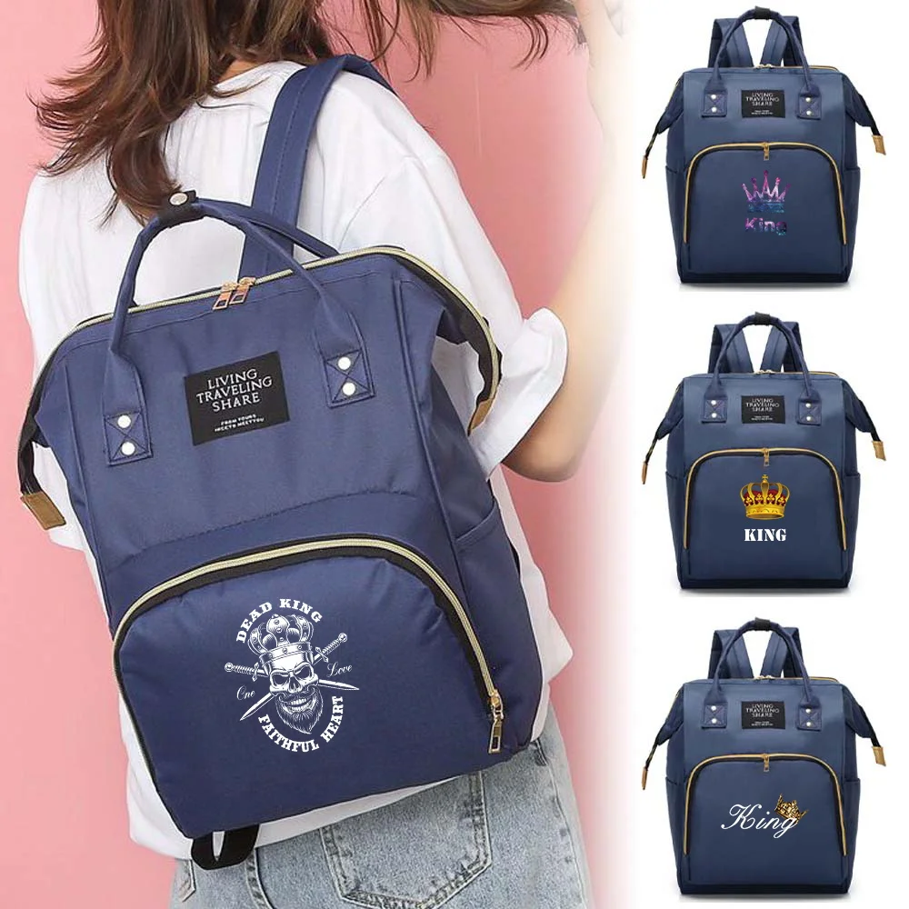 

Mommy Bag Diaper Backpack Portable Large-capacity Travel Baby Nursing Stuff Bag Crown Series Mom Outting Travel Essentials