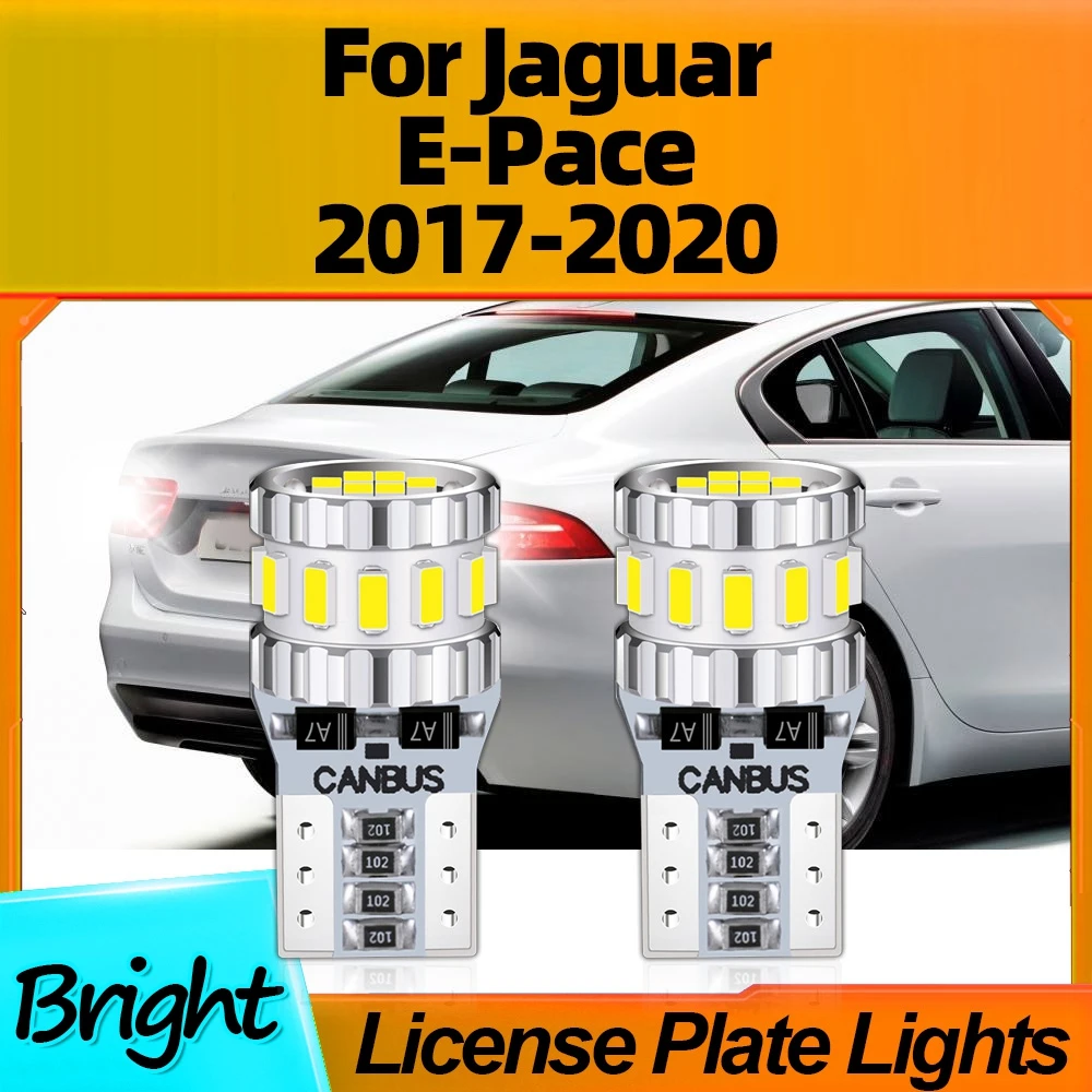 2Pcs W5W T10 LED Canbus No Error License Plate Lights Auto Lamp Bulbs Plug-N-Play 12V For Jaguar E-Pace 2017 2018 2019 2020