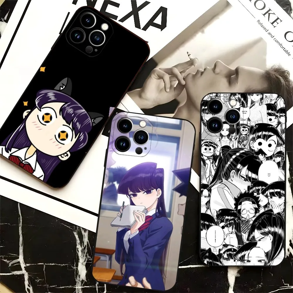 Anime K-Komi Shouko Phone Case For iPhone 16,15,14,13,12,Pro,Max,11,7,8,Plus,XR,XS Max Shockproof Silicone Soft Shell