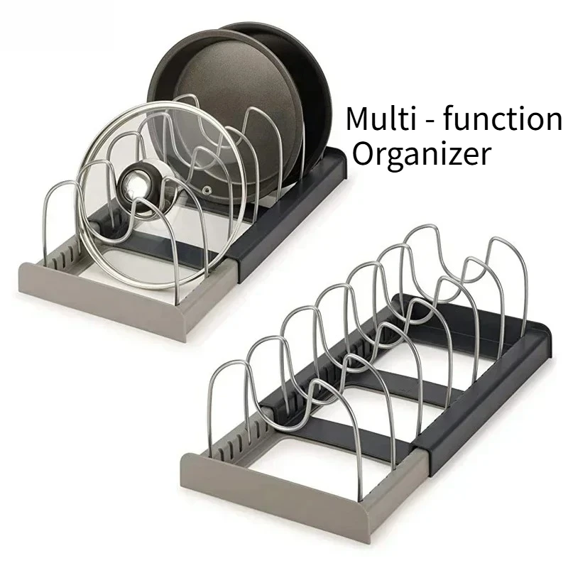 Scalable Kitchen Organizer - Pot Lid Holder for Pot Cover Storage, Pot Lid Rack for Cabinet Drawers, near Sink Shelf & Pan Stand