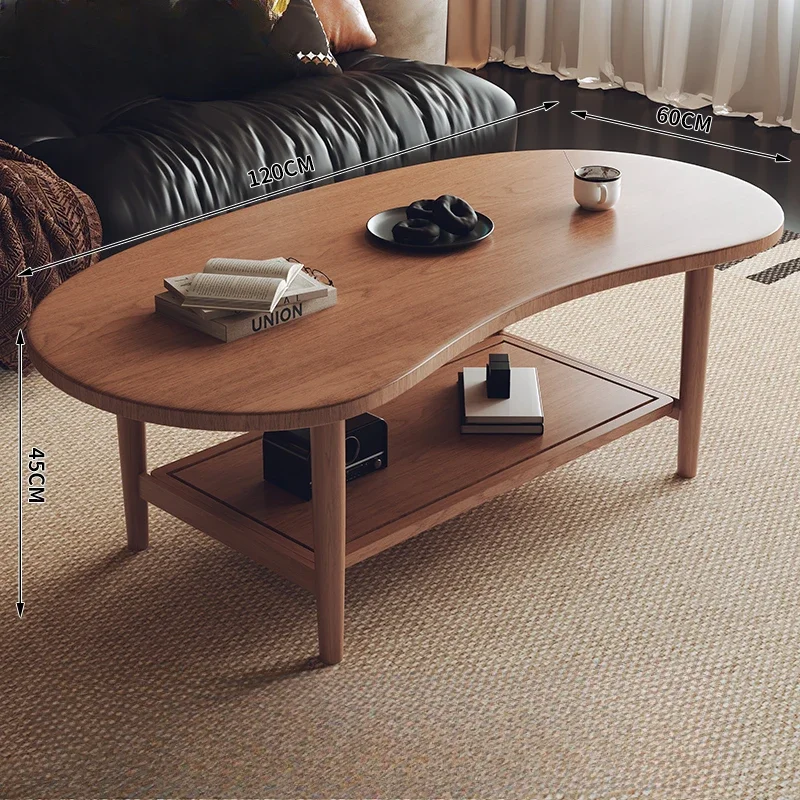 Wood Luxury Coffee Table Aesthetic Storage Nordic Living Room Side Table Design Designer Mesa De Centro Sala Furniture Home