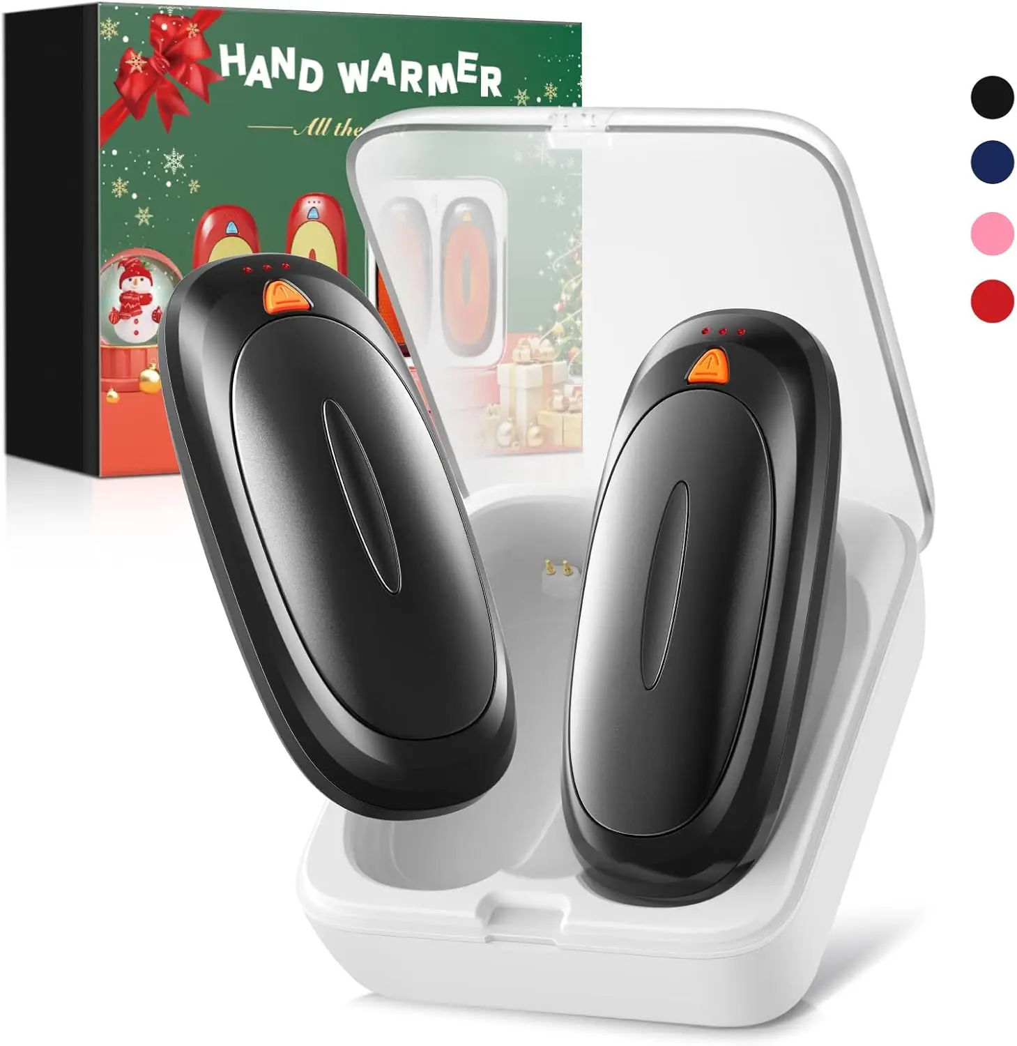 

Rechargeable Hand Warmers 2 Packs, 14000mAh Portable Heater with Charging Case, Quick Charge, Ideal for Winter, Camping, Golf &