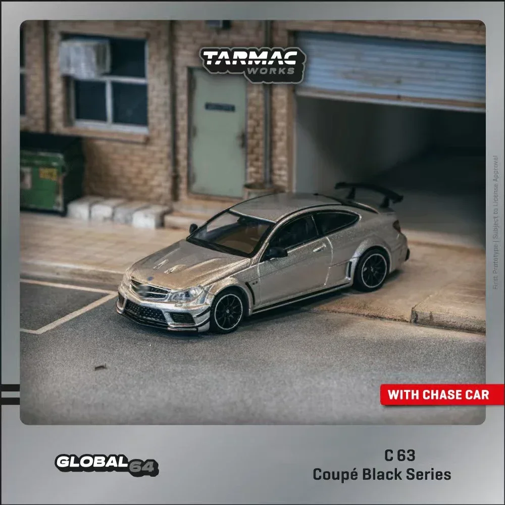 

TW In Stock 1:64 Mercedes Benz AMG C63 Coupe Black Series Silver Metallic Diecast Car Model Collection Miniature Toy