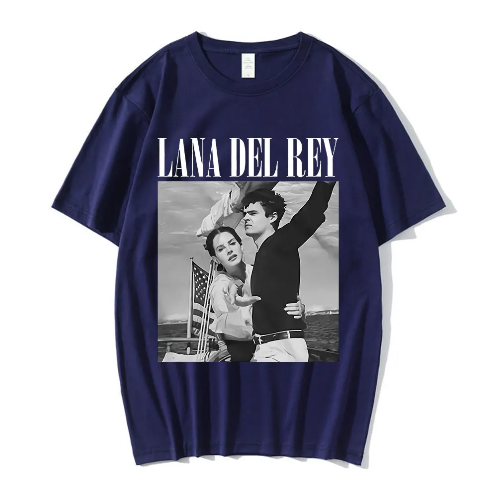 90s Singer Lana Del Rey Ldr Sailing Graphics T-Shirt Unisex Harajuku Men Vintage Short-Sleeve T-Shirts Oversized Tees Streetwear