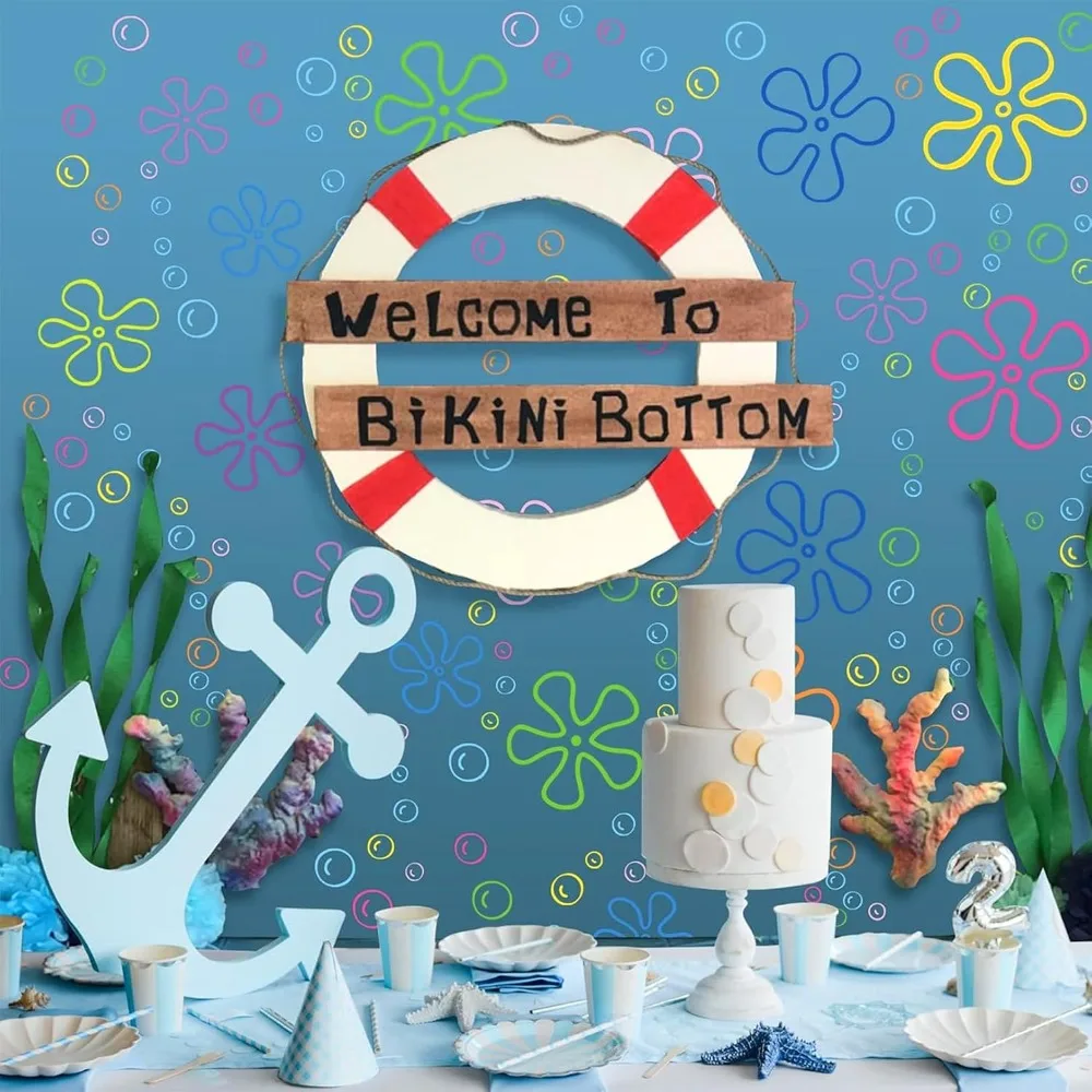 Under The Sea Wall Decals Colorful Ocean Theme Stickers Set of 156 Pieces for Kids Room Decor Bathroom Windows Nursery Laptop Birthday Party Decorations Large 6 Sheets 30x20cm Featuring Bubbles Starfish Seashells Coral view 6