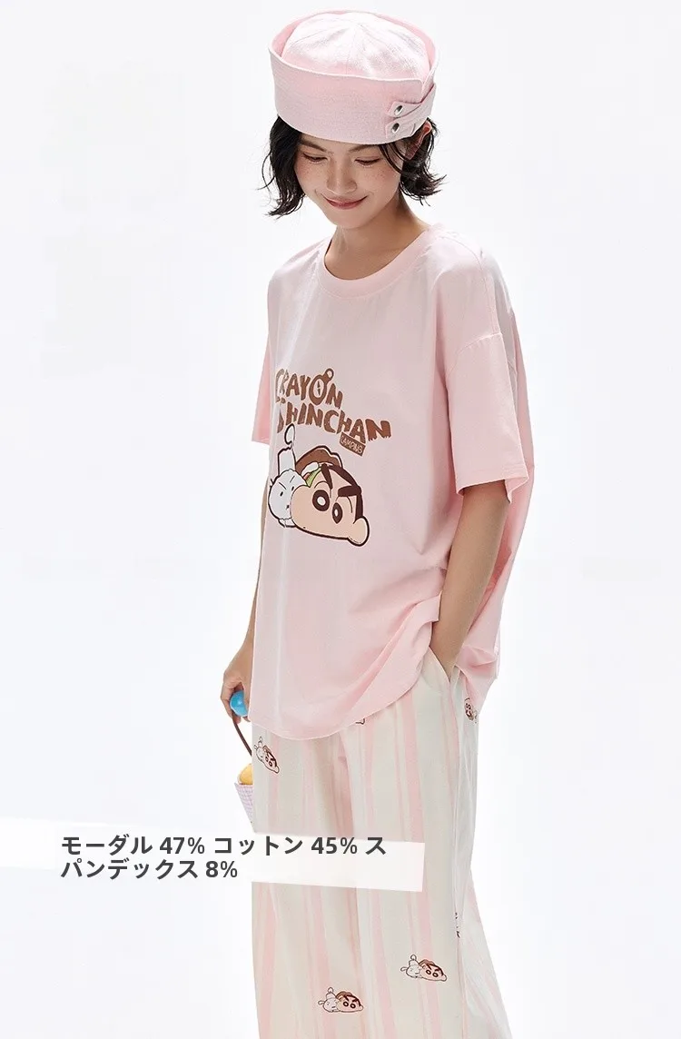 kissing-modal-cotton-pajamas-short-sleeve-casual-home-clothes-set-for-women-summer-comfortable-breathable-sleepwear