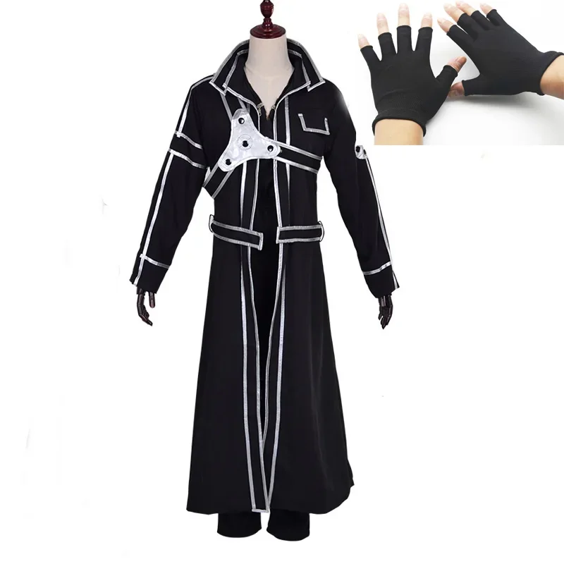 Costume de Cosplay Sword Art Online SAO Kirigaya KazAARobe, Long Pardessus, Manteau Wald Geo, Ensemble Complet pour Homme Adulte