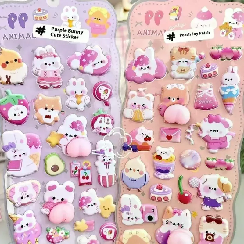 1/4 Pz Stereoscopico Simpatici Animali Scoreggia Pesca Stereo Alleviare Lo Stress Decalcomanie Del Fumetto 3D Sollievo Adesivo FAI DA TE Decor adesivi Forniture