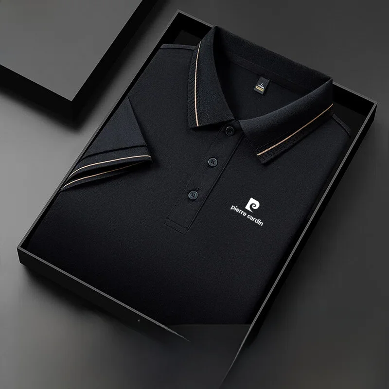 Pierre Cardin Men's Pure Cotton Short Sleeve  Shirt Casual Summer New Style Mid-aged Business Fashion City Life T-Shirt