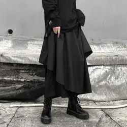Pants Women Gothic High Street Y2k Hipster Ankle-length Korean Fashion Baggy Aesthetic Irregular Solid Minimalist Basic Wide Leg