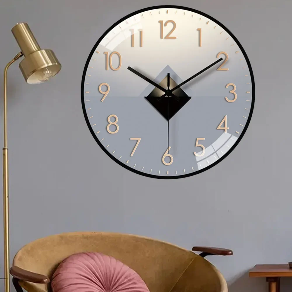 8 Inch Non-Ticking Wall Clock Silent Round Wall Clock Modern Decor Clock For Home Office School Kitchen Bedroom Living Room