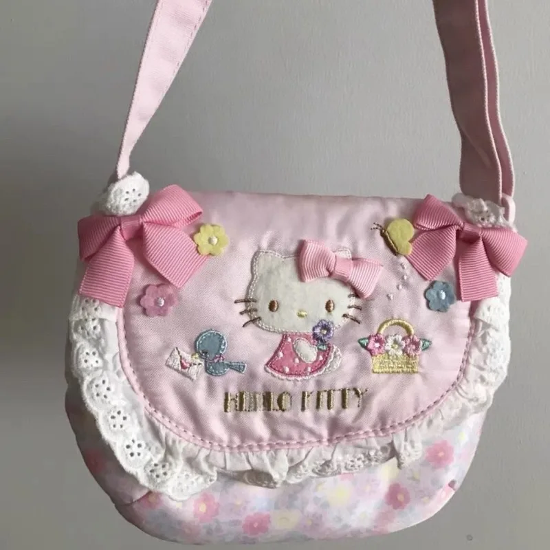 Hello Kitty Sanrios Anime Kawaii My Melody Sweet and Cute Girl Heart Inns Style Simple One Shoulder Crossbody Bag Christmas Gift