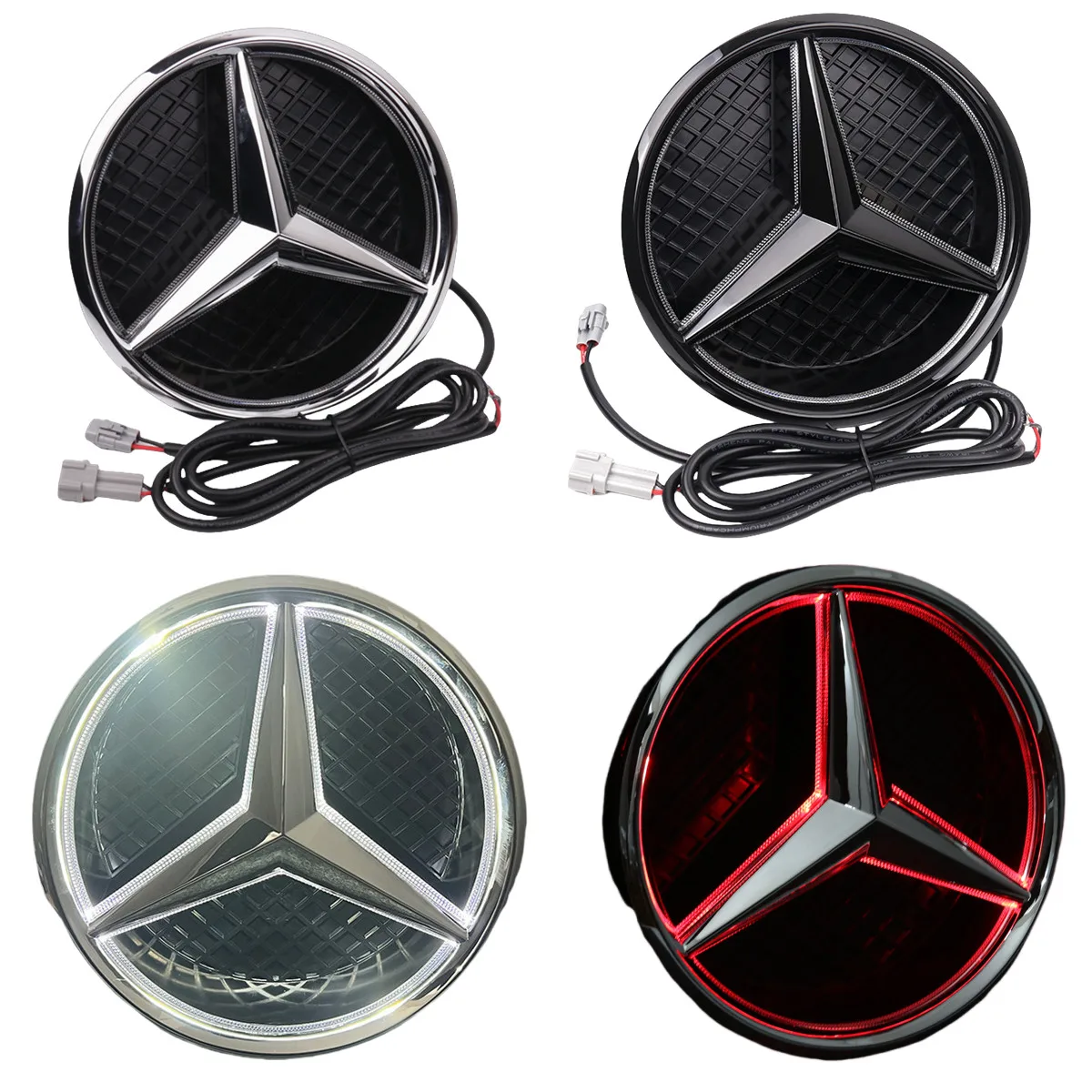 White Blue Red Light Car Front Grilled Star Emblem LED Illuminated Logo for Mercedes Benz W213 E-Class  2016-2019