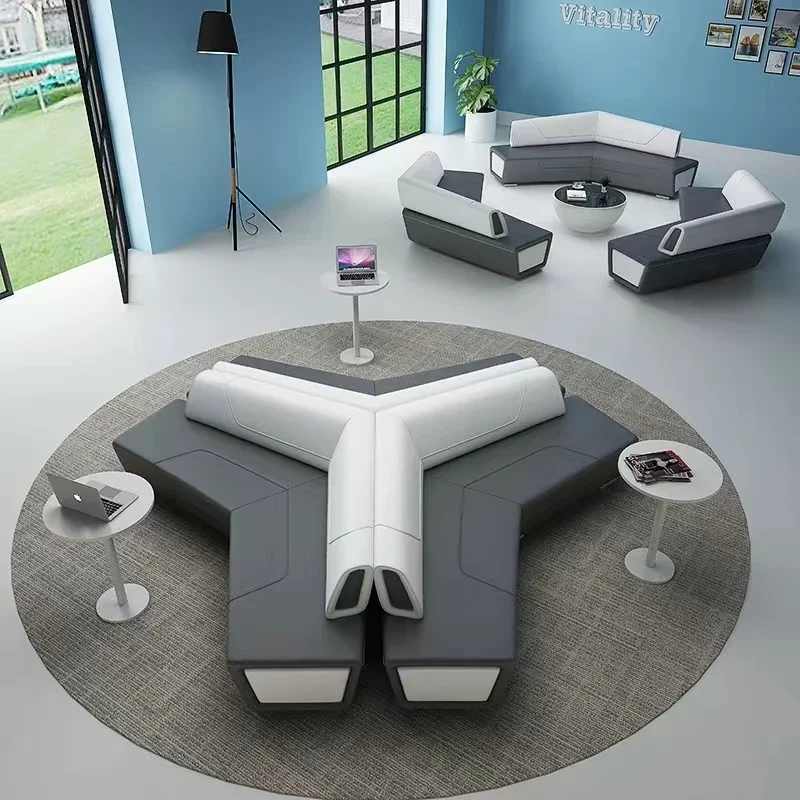 

Итальянский дизайнерский креативный деловой диван со спинкой, легкий роскошный кожаный диван для отдыха по индивидуальному заказу