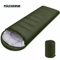 PACOONE-saco de dormir de algodón para acampar, saco de dormir ligero para las 4 Estaciones, cálido, para mochilero al aire libre, Invierno