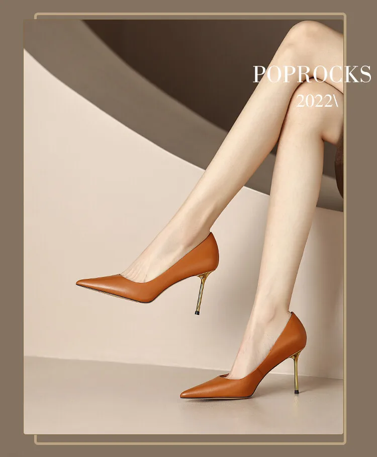 Chaussures Polyvalentes à Talons Aiguilles et Bout Jolie tu pour Femme, Chaussures de Luxe Légères, Modèle de Mode, Nouvelle Collection Printemps 2023, 4-17D