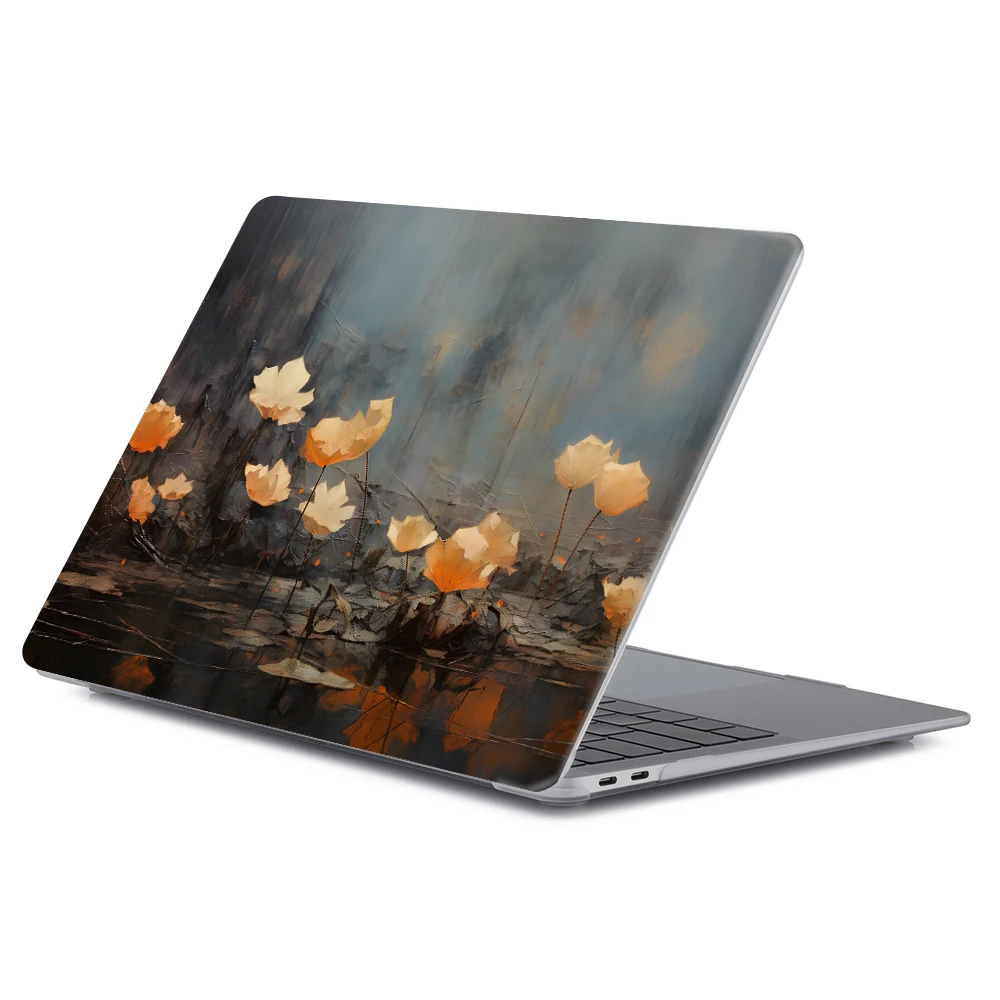 Pintura a óleo caso do portátil para macbook air 13 m4 13.6 15 a3241 2025 para macbook pro 14 m1 2021 caso m2 m3 a3112 capa dura