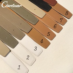 2026 WITHOUT BUCKLE 3.8cm two sides high quality men women belt genuine leather trousers first layer 16 colors