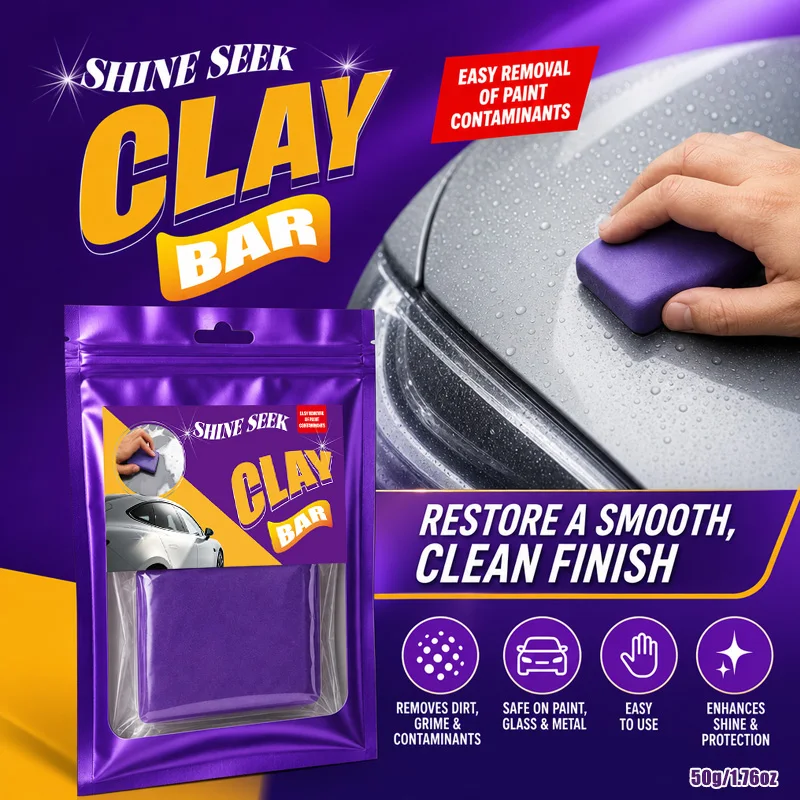 Purple Magic Car Clay Blocks - Clean Tar, Bird Droppings, Resin, and Spray Residue, Suitable for All Vehicle Models
