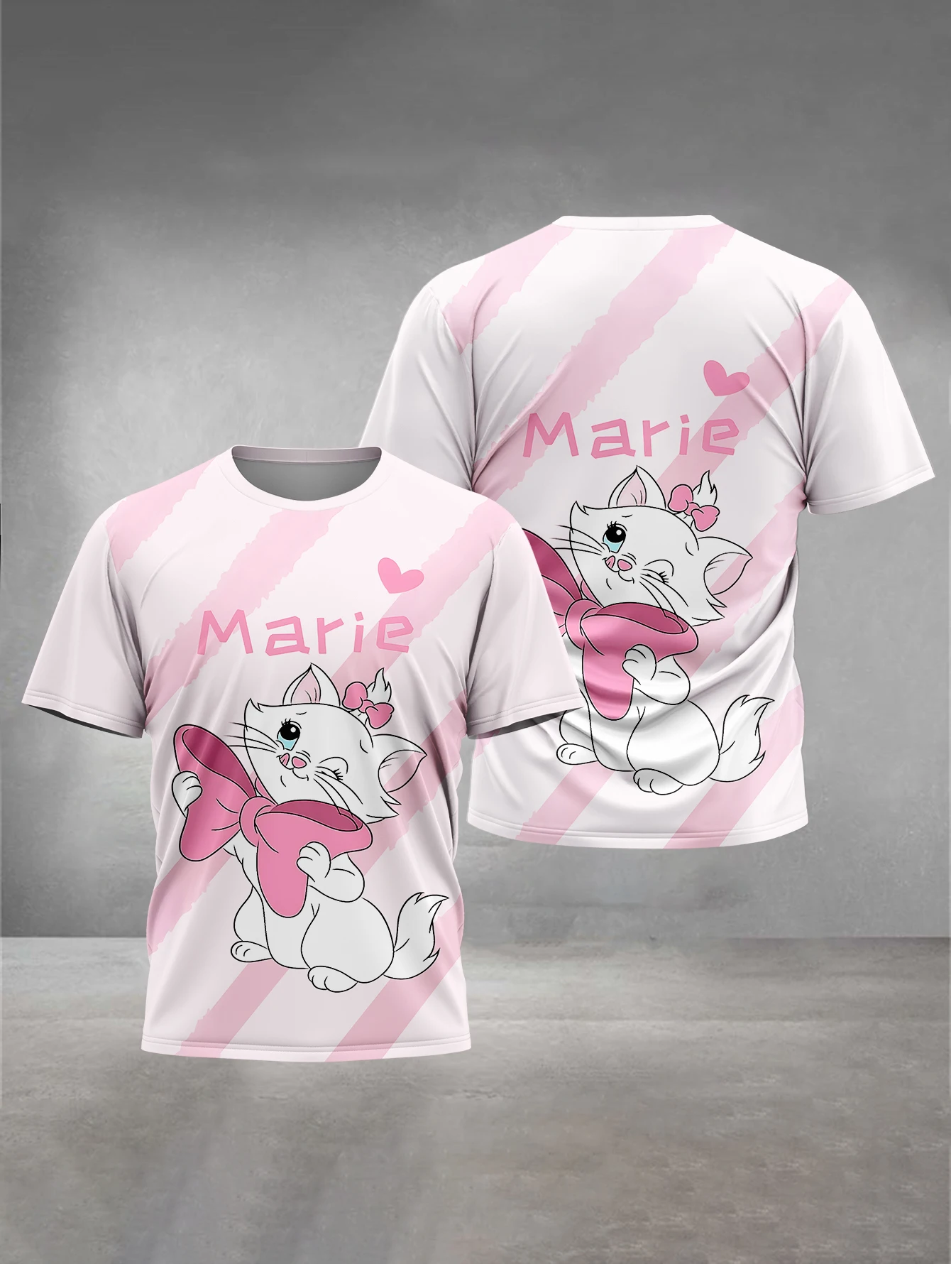 Disneys-Marie-Cat 3D Print Baby Clothing 5 to 14 Years Male Outdoor Clothes for Children Boy Girl Child T-Shirt Top Shirts