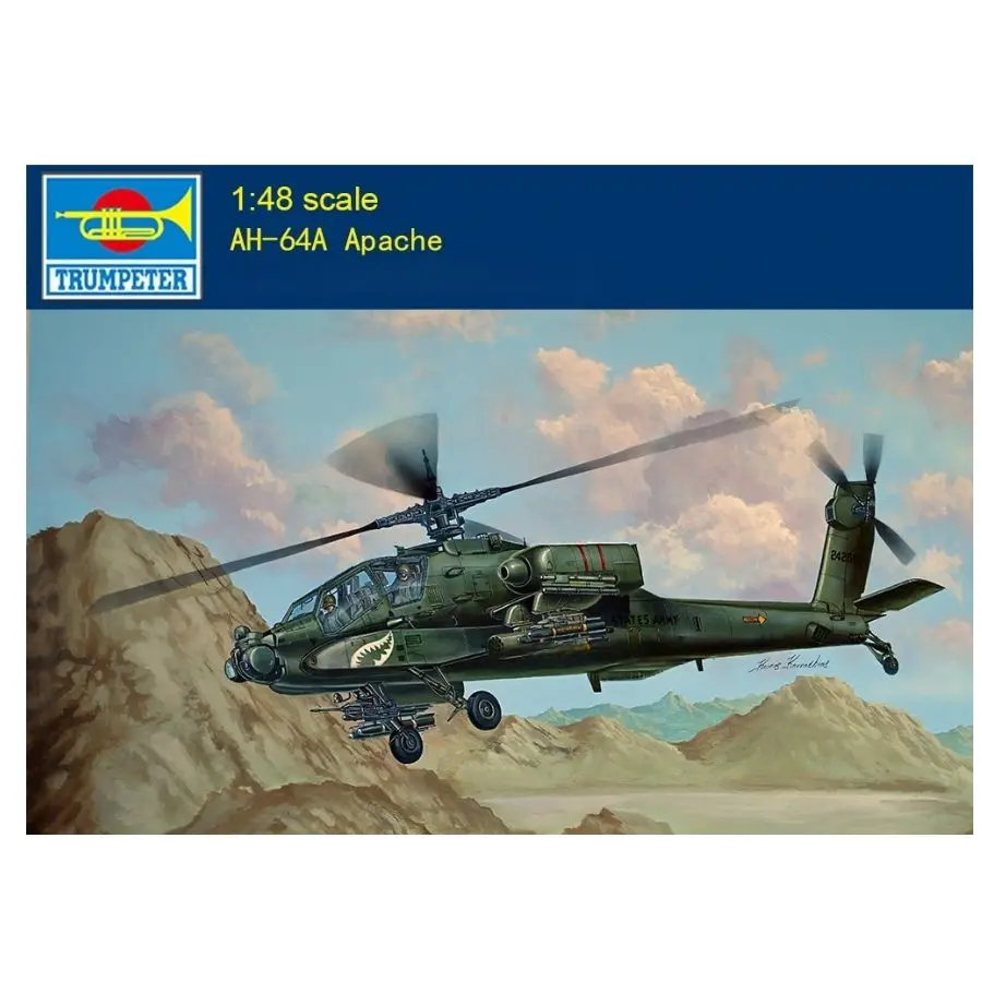 

Trumpeter 05838 1:48 AH-64A Apache Helicopter Assembly Model Kit-High Detail Reduction