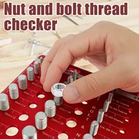 Aluminum Alloy Bolt Nut Gauge for Workshop Garage 34 Holes Bolt Size Thread Gauge Multifunctional Nut Bolt Thread Checker New