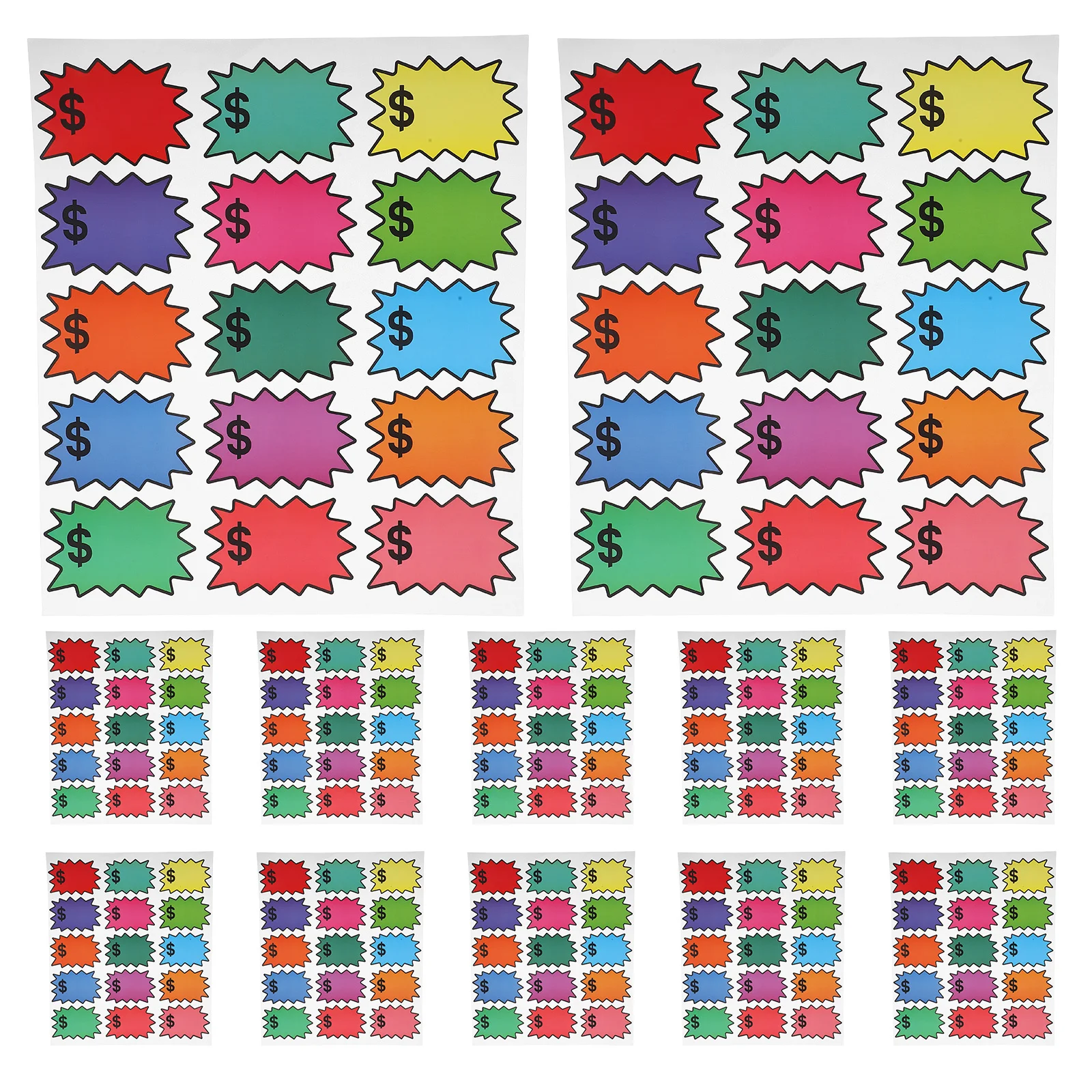 

300Pcs Sales Price Labels Blank Writeable Explosion Style Stickers for Retail Store Pricing Tags Adhesive Label Supplies Price