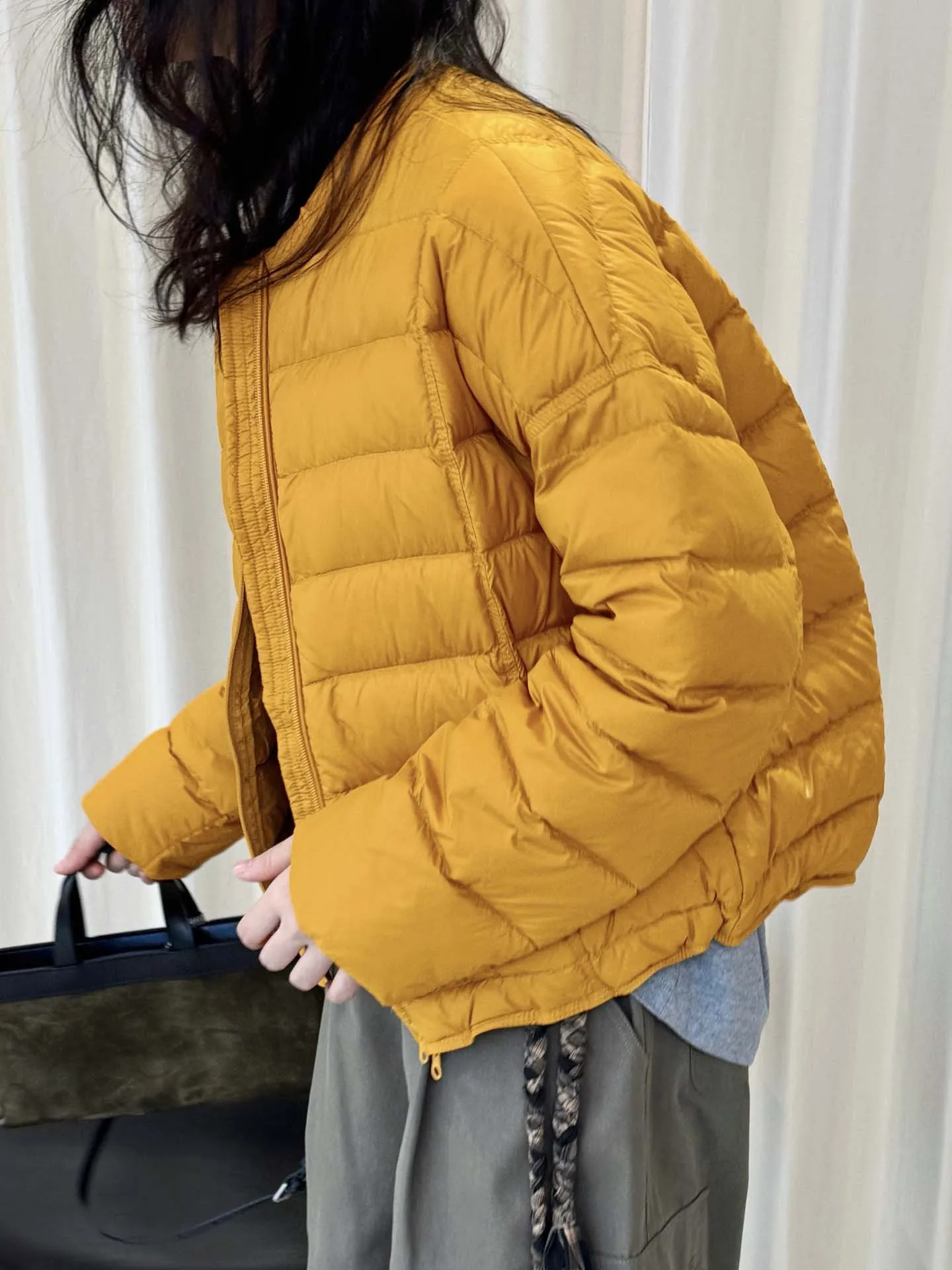 

Winter new Korean style simple casual solid color white duck down down jacket short warm jacket for women
