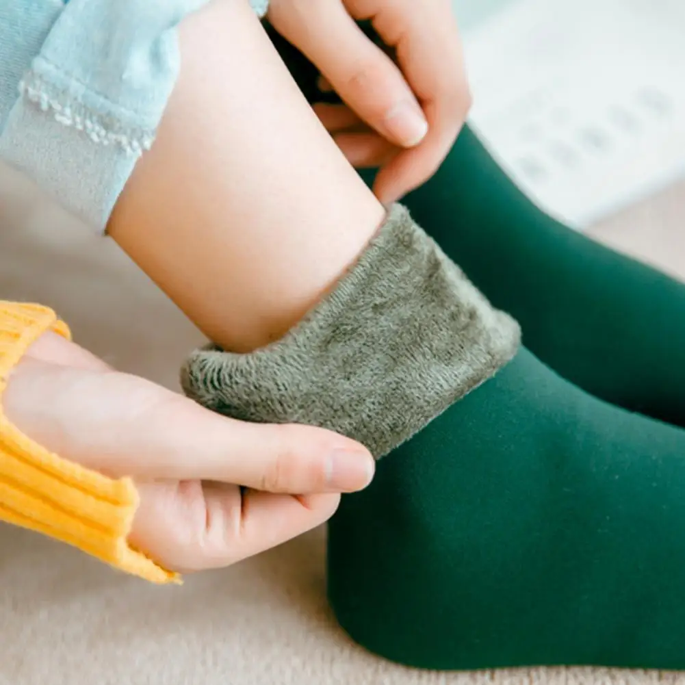 

Thickened Wool Cashmere Women Socks Skin Color Velvet Seamless Plush Lining Winter Thermal Socks Solid Color Warm Snow Socks