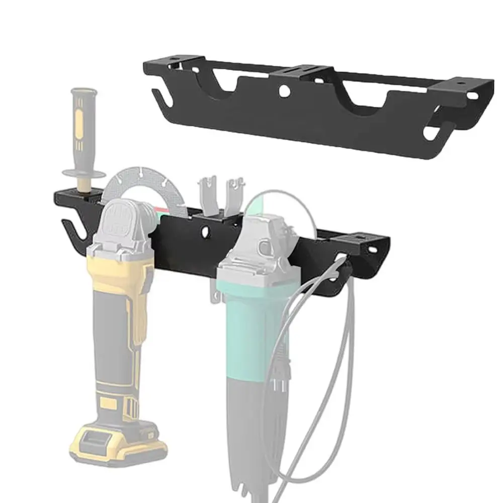 Heavy Duty Wall Mount Angle Grinder Holder Metal Black Cutting Machine Bracket Wear-resistant Durable Tool Storage Rack