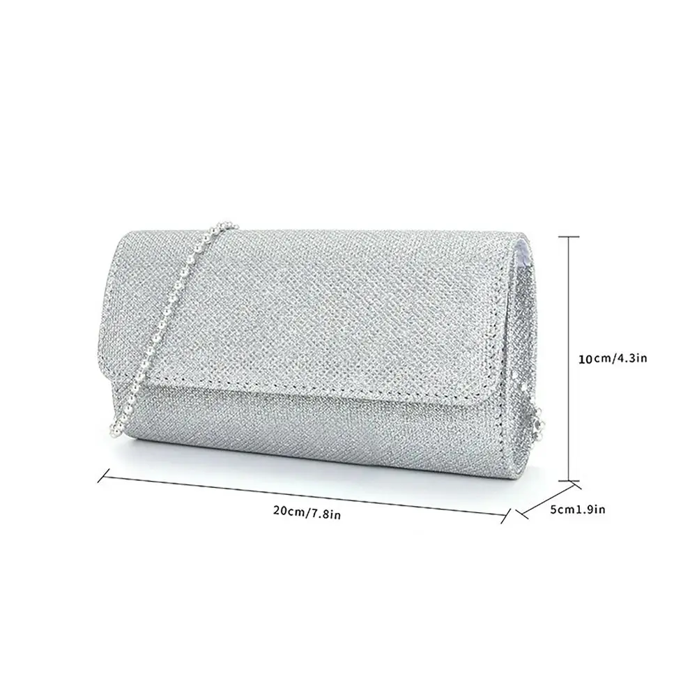 Chain Evening Bag Luxury Rhinestone Decor Underarm Banquet Clutch Cylinder Type Purse Women Female