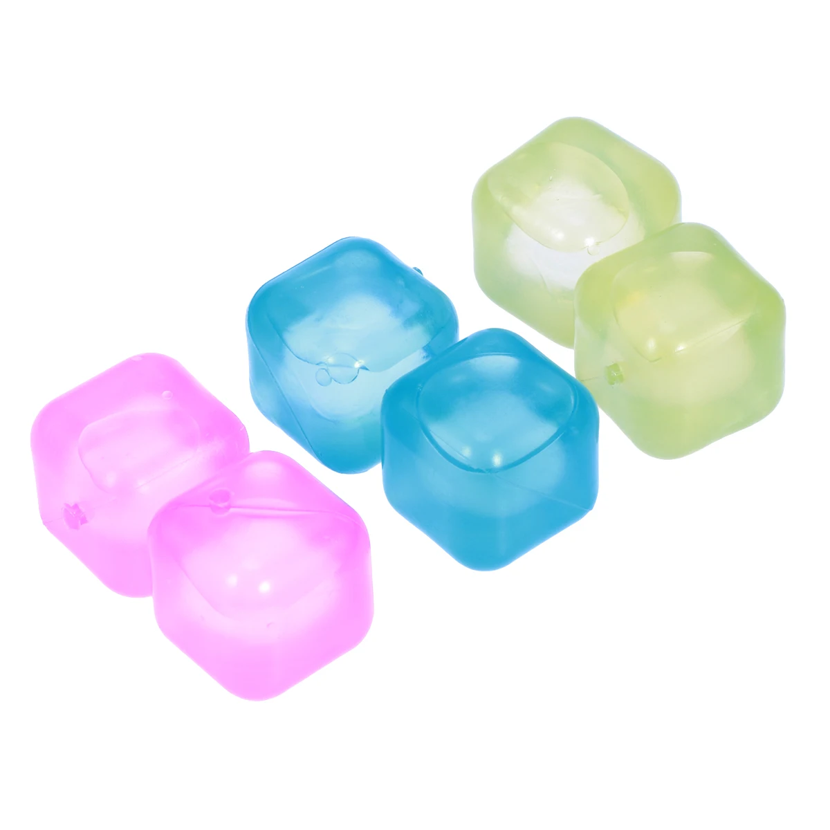 

6 Pcs Reusable Quick Ice Cubes Food Grade Non Toxic Eco Friendly Square Shape for Drinks Parties Outdoor Use