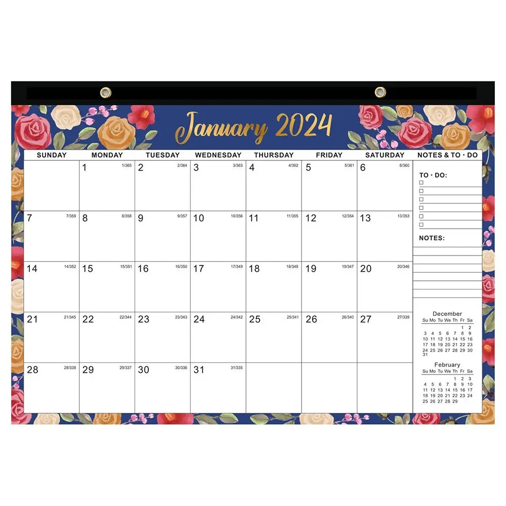 Agenda Organizer 2024 Large Wall Calendar Time Planning Schedule Planner Agenda Planner 18 Months To-do lists Calendar Planner