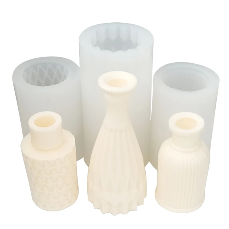 3D Mini Vase Silicone Mold Gypsum Clay Crystal Epoxy Plaster Mould DIY Crafts Candles Making Supply