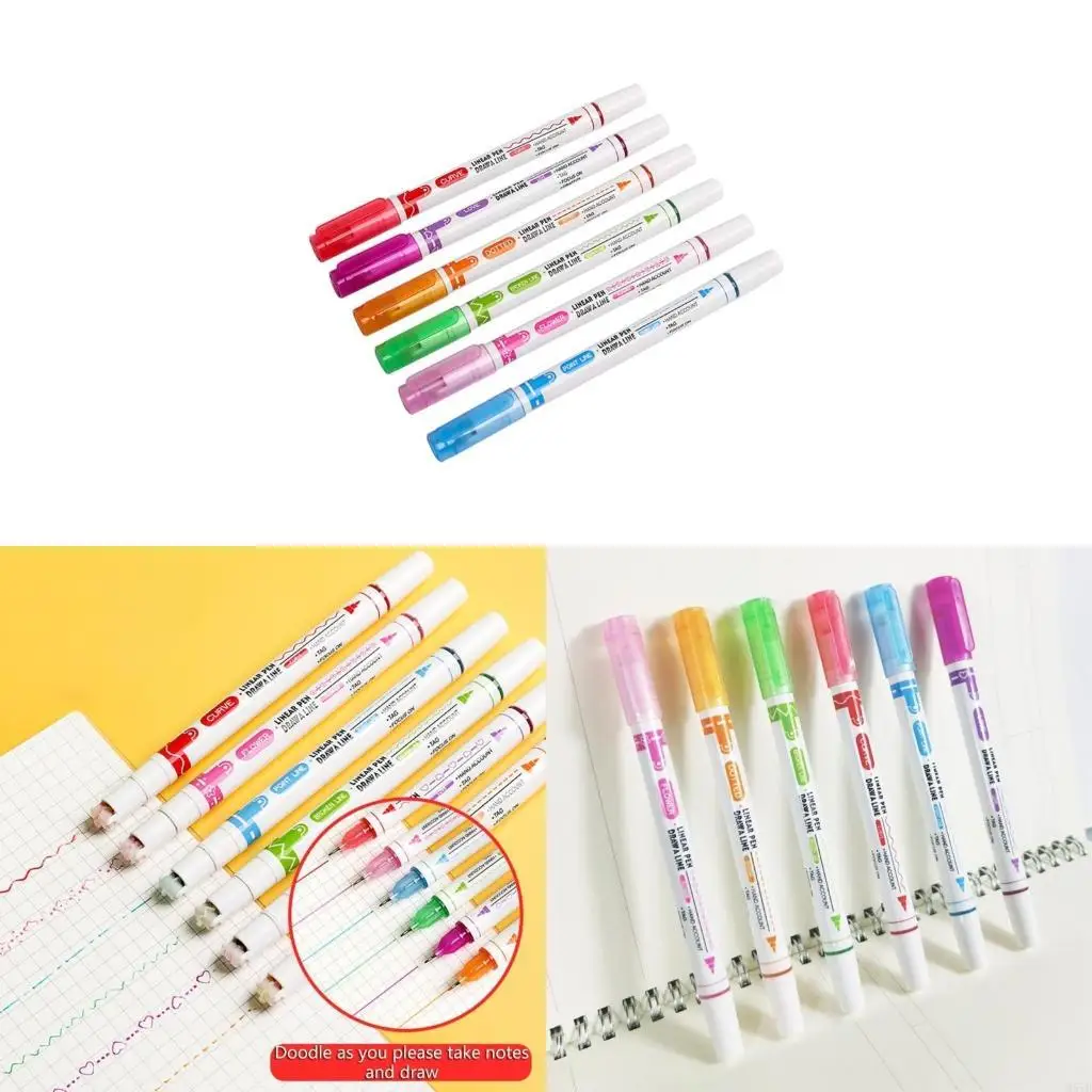 

M5TB 6/8 Color Colorful Pens Dual-tip Marker Pens for DIY Scrapbooking Calendar