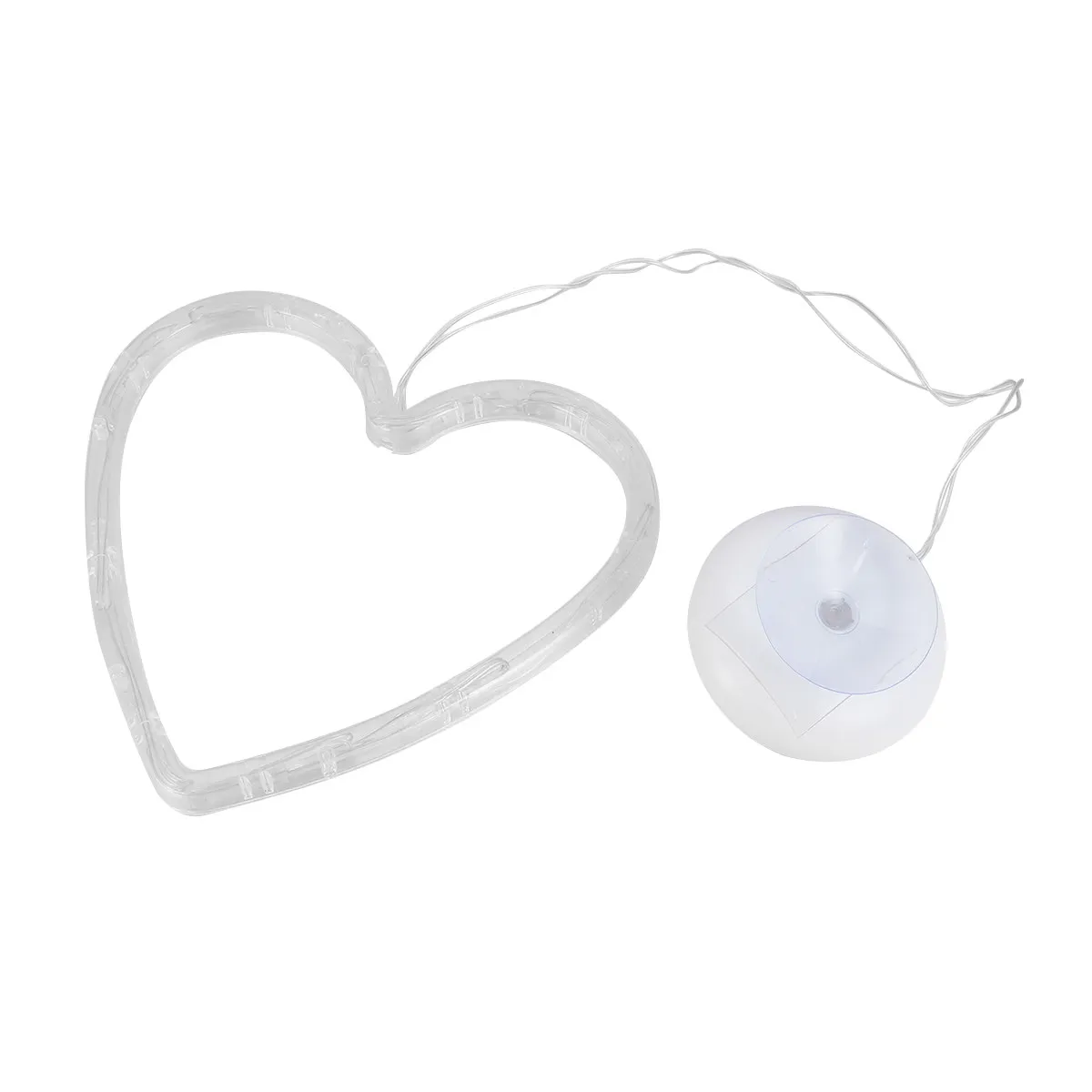 Christmas Heart Window Hanging Lamp Window Sucker Light Romantic Decoration LED Pendant Light for Cafe Bar Bedroom