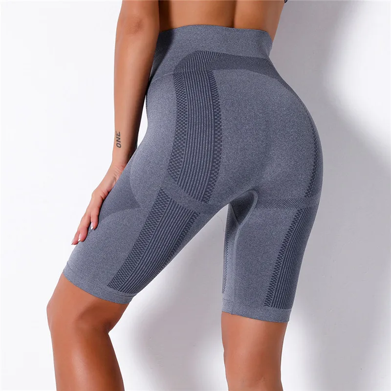 Women Yoga Shorts High Waisted Fitness Leggings Seamless Fitness Running Short Tights Sport Trainning Walking Pants Sportswear