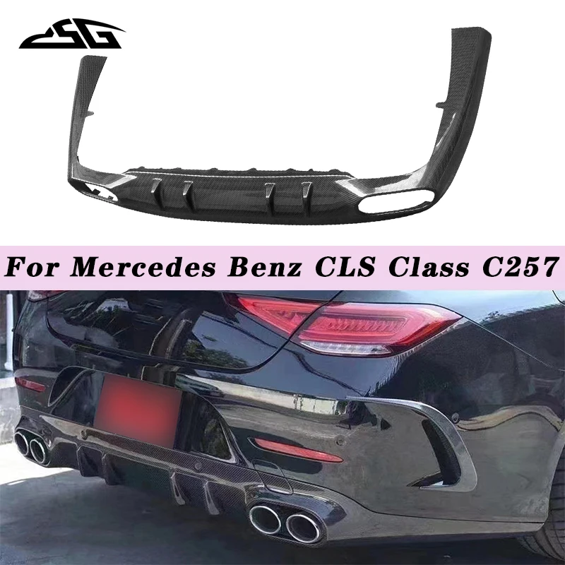 

For Mercedes Benz CLS Class C257 CLS53 CLS63 Carbon Fiber Rear Bumper Lip Diffuser Spoiler Splitter Apron Guard Body Kit