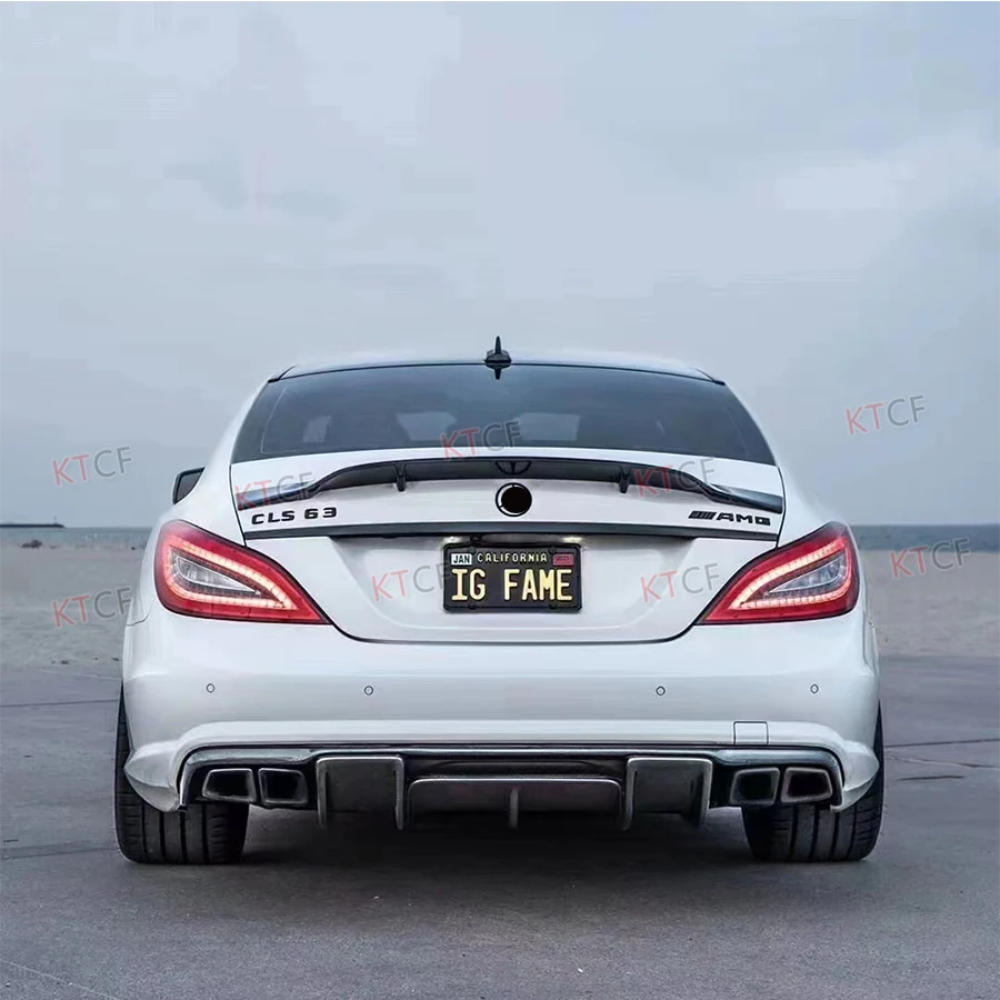 Real Carbon Fiber Racing Rear Diffuser Lip Bumper Gaurd FRP for Benz W218 CLS350 CLS63 AMG Bumper 2011 - 2014