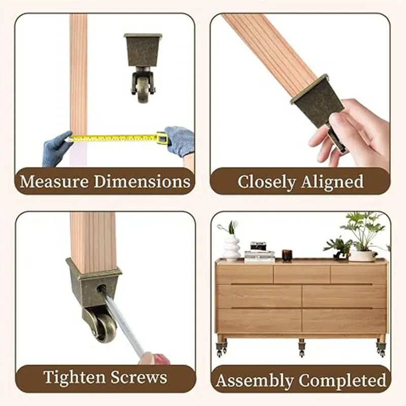 B50C Furniture Castors Bronze Casters Casters For Furniture Legs